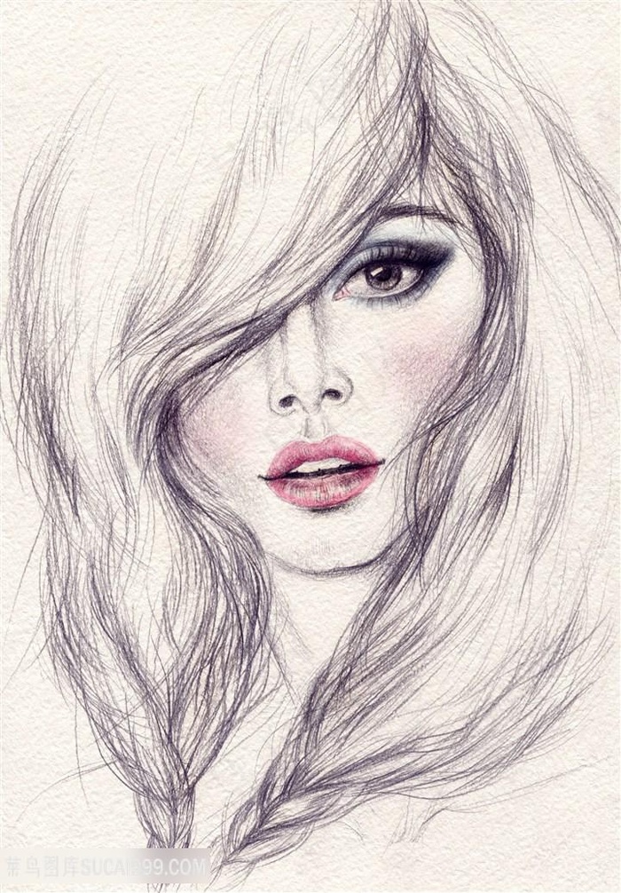 时尚美女彩绘高清图片