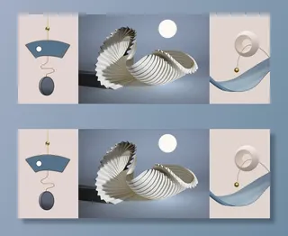 现代简约三联画