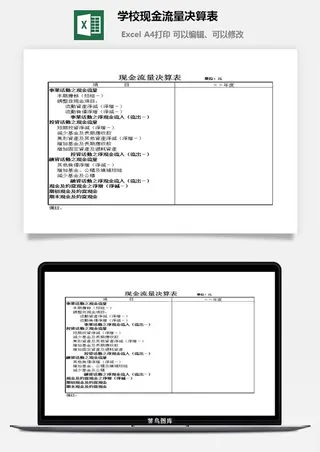 学校现金流量决算表excel模板