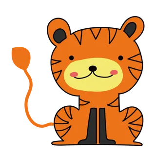 卡通小老虎PNG免抠插画素材可爱动物老虎插画贴图PNG免抠设计素材
