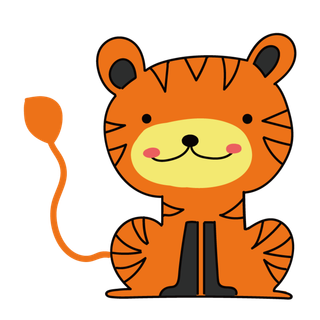 卡通小老虎PNG免抠插画素材可爱动物老虎插画贴图PNG免抠设计素材