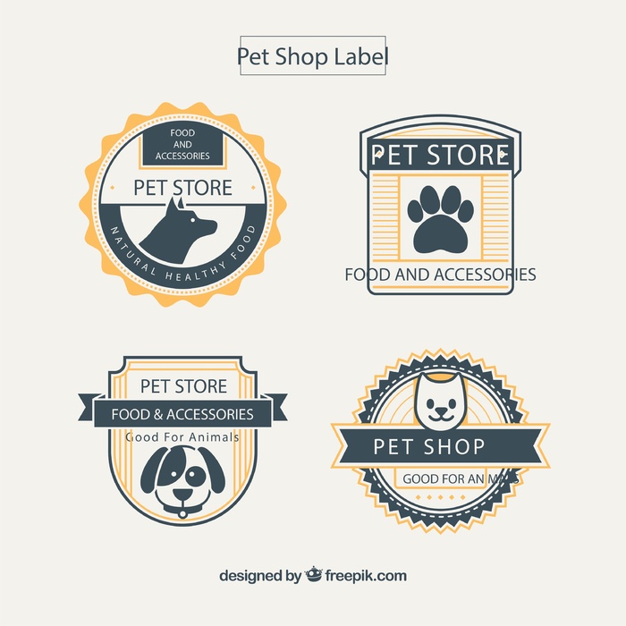 免抠宠物店标签
