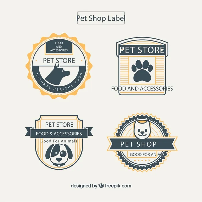 免抠宠物店标签ai矢量模版下载
