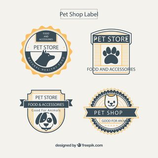 免抠宠物店标签