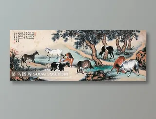 八骏图艺术图片