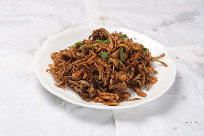 茶树菇炒鸭丝