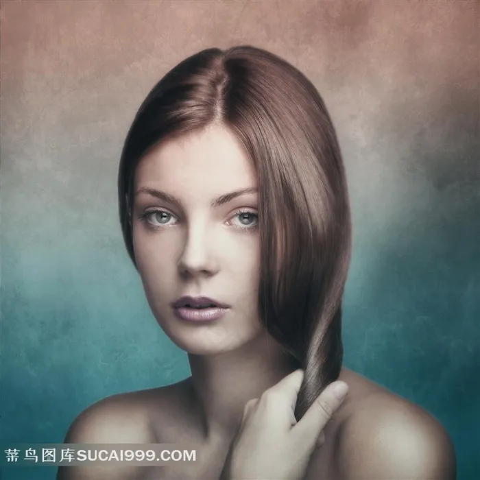 颓废背景前的美女人像艺术摄影高清图片