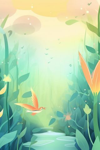 清新叶子夏季清爽背景