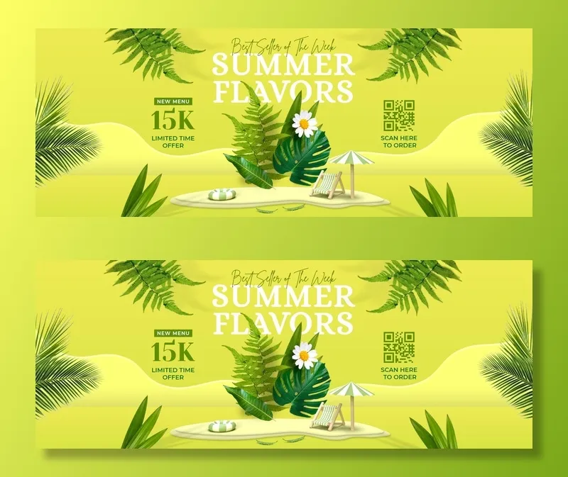 广告夏天饮料果汁横幅psd模版下载