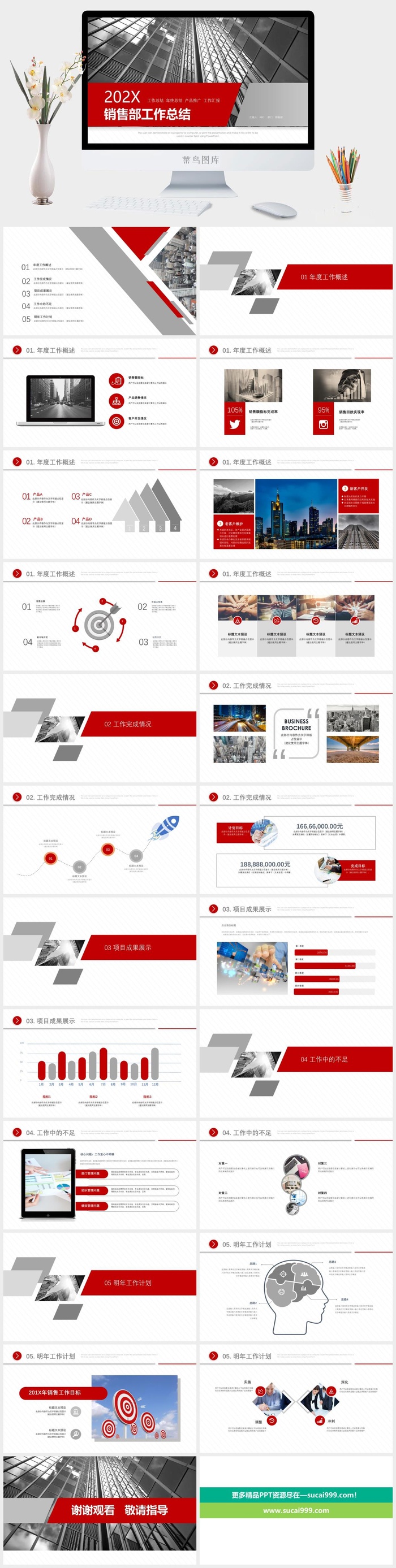 销售工作总结PPT模板