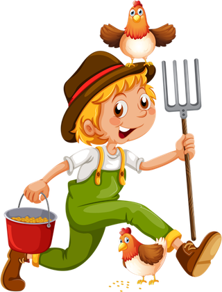 农场人物卡通畜牧业现代农业