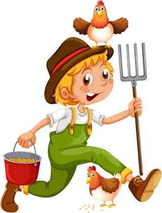 农场人物卡通畜牧业现代农业