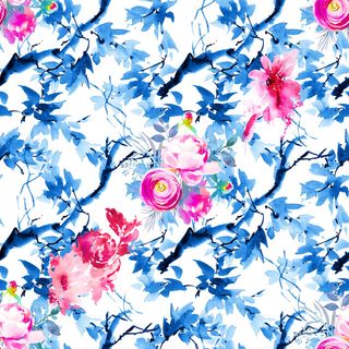 花卉唯美手绘花朵面料纹理手机壳布料面料印花服装矢量图案素材