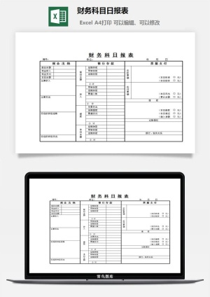 财务科目日报表excel模板预览图