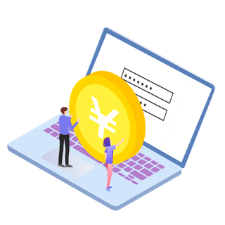 网购理财投资扁平风格单层免抠图