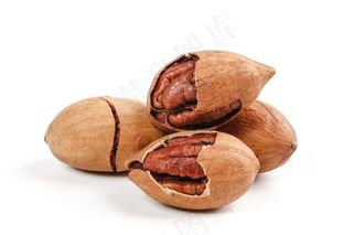 碧根果白色背景