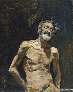 马里亚诺,裸体在阳光下的老人油画 马里亚诺,裸体在阳光下的老人油画