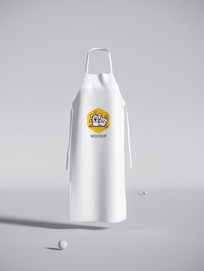 3D围裙logo样机psd模版下载