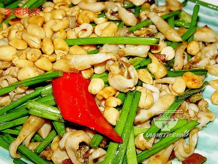 韭菜炒花生美食元素菜品 韭菜炒花生美食元素菜品