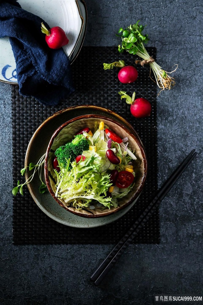 日本料理沙拉蔬菜果蔬美食图片