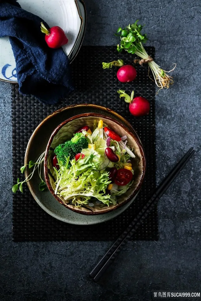 日本料理沙拉蔬菜果蔬美食图片