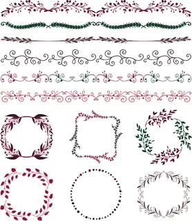 欧式复古线条边框花纹AI矢量LOGO角框花边分割线设计PSD卡片素材