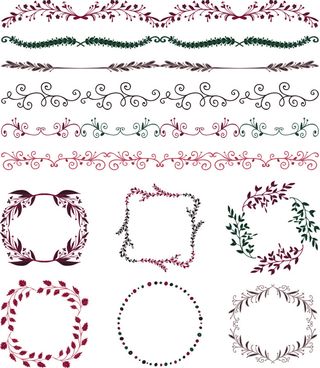 欧式复古线条边框花纹AI矢量LOGO角框花边分割线设计PSD卡片素材