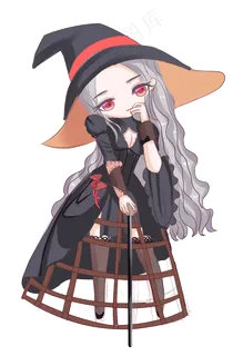 卡通万圣节手绘人物可爱小女孩