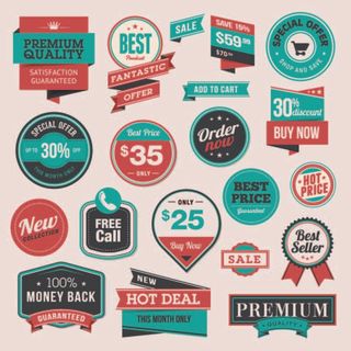 免抠扁平化标签矢量