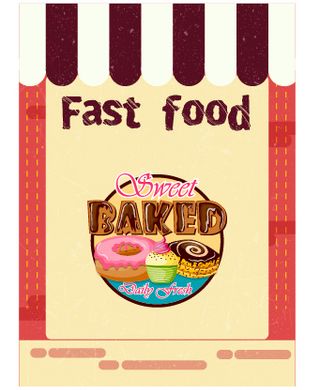 食物标签矢量素材汉堡店快餐标签矢量图AI格式