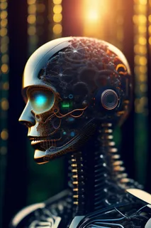 人头机器人外星人概念插画