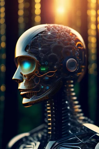 人头机器人外星人概念插画