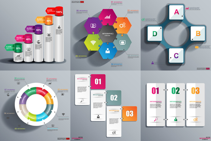 ppt素材3d数据图表模板可视化图形统计标签矢量图标模型ai源文件