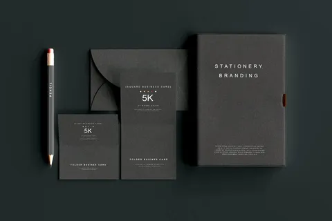 高端暗黑文具类文创VI样机模板