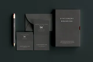 高端暗黑文具类文创VI样机模板