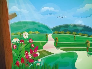 欢迎春天到花开风景