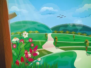 欢迎春天到花开风景