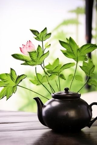 茶壶植物自然意境背景