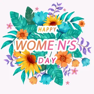 手绘花卉妇女节挂画