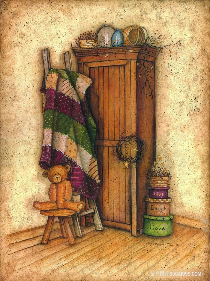 卧室柜子艺术油画