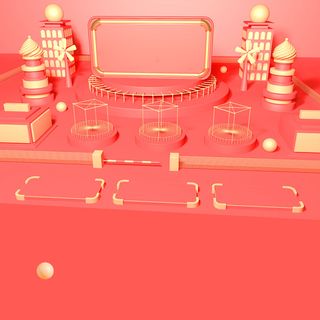 立体C4D场景电商首页主图直通车促销banner海报背景PSD素材