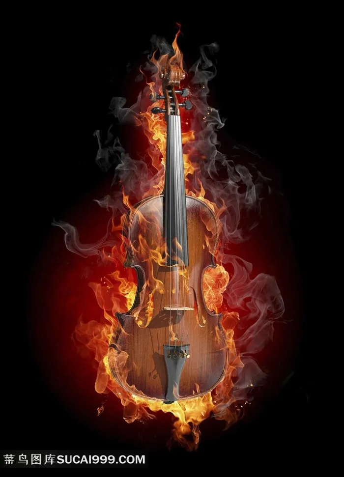 高清吉他火焰图片下载
