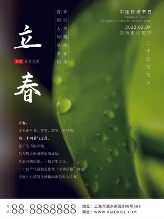 24节气立春春季新春春天海报模板PSD分层设计素材源文件模板