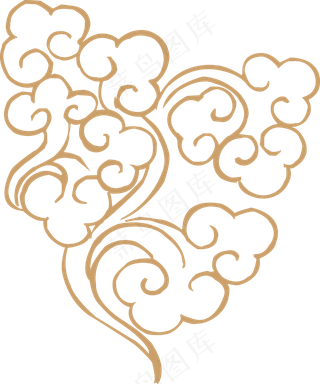 中式传统祥云中国风古典水纹吉祥图案免抠