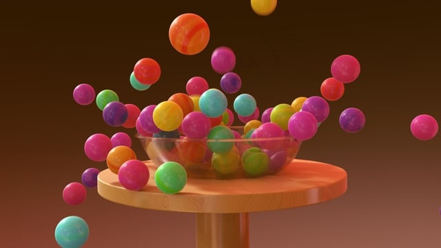 动画, 弹跳球, 庆典, 丰富多彩的, 彩球, 深色背景