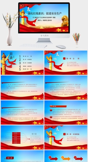 安全生产PPT模板预览图