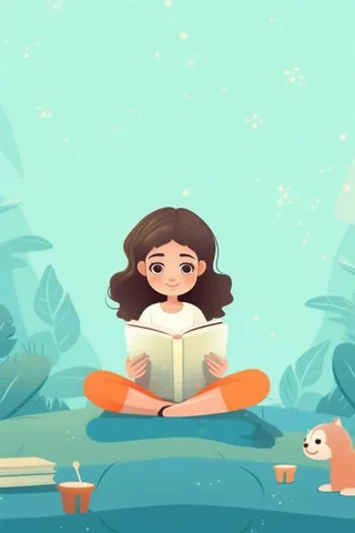 儿童学习书本淡绿插画背景