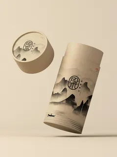 国风高档茶叶包装盒袋罐瓶LOGO标贴展示VI智能贴图样机PSD素材