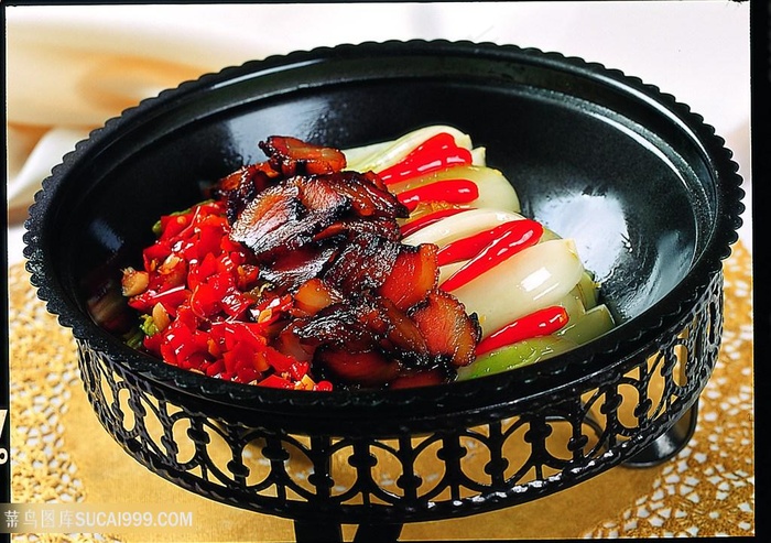 中华美食干锅娃娃菜元例摄影图