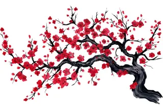 梅花盛开绘图元素